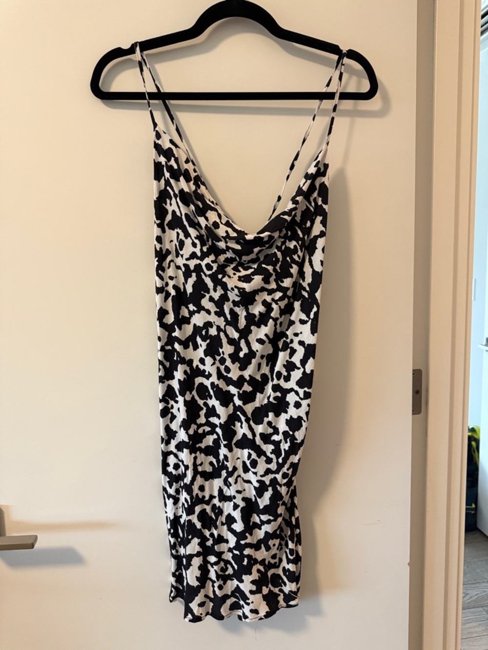 Maaji Black and White Spaghetti-Strap Mini Dress